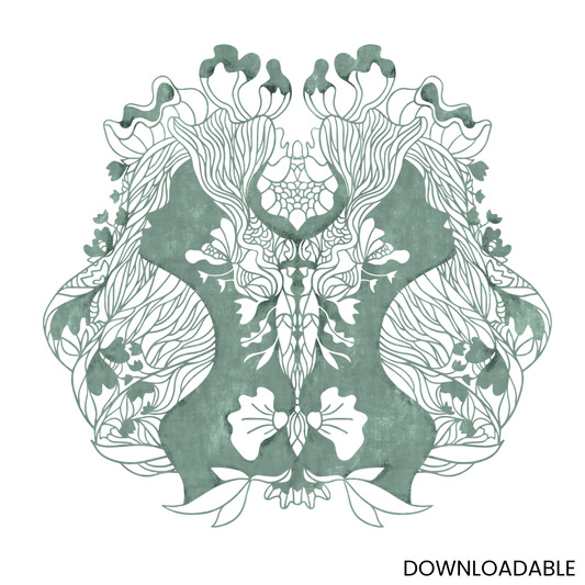 Two Face Surreal Woman Silhouette PNG Sublimation Digital Wall Art