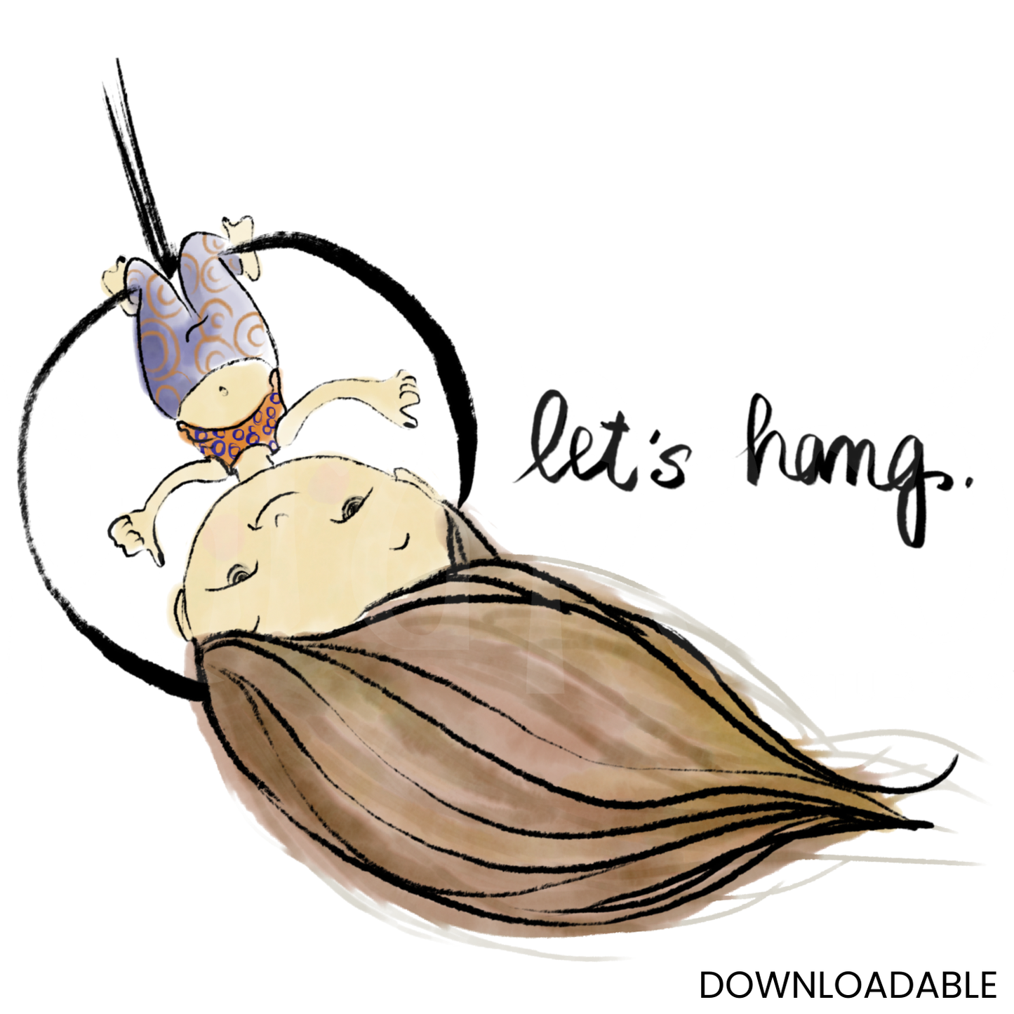 Lyra Girl Aerial Hoop PNG Sublimation Digital Wall Art