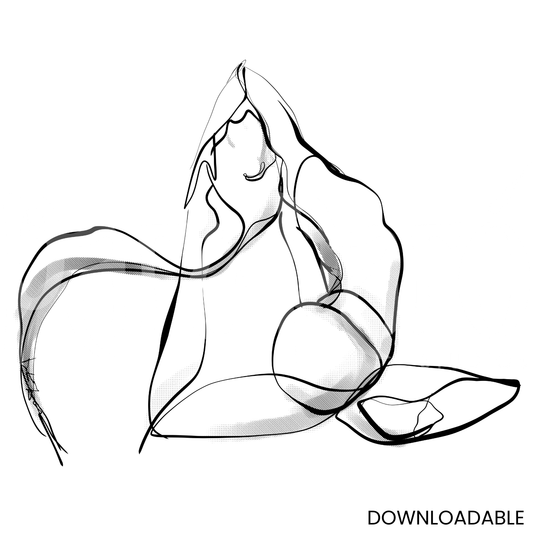 King Pigeon Yoga Pose PNG Sublimation Digital Wall Art