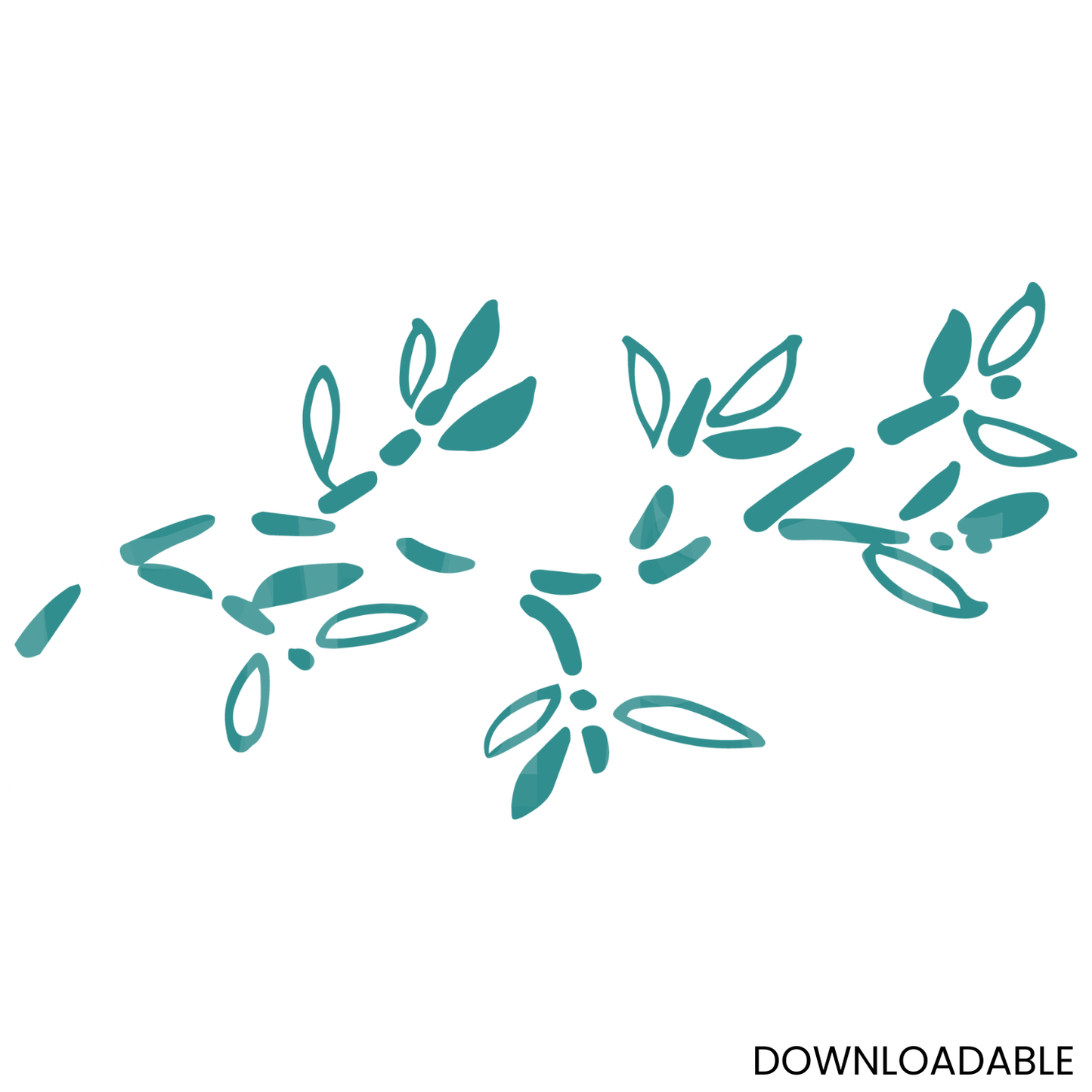Teal Branch Buds SVG – Elegant Floral Design for Crafting