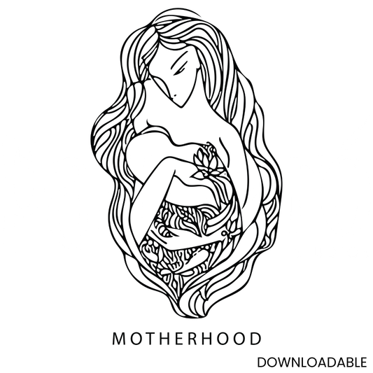 Mother and Child Loving Care PNG Sublimation Digital Wall Art