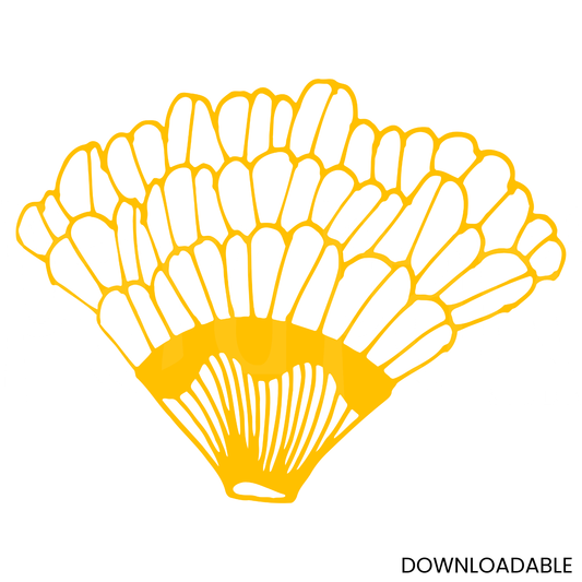 Artistic Nature Fan Leaf – Digital Design for DIY