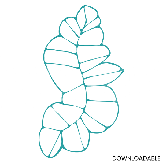 Flowing Leaf Stencil – Digital Art for DIY Projects