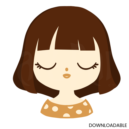 Cute Silhouette Girl Face SVG | Digital Clipart for Crafts