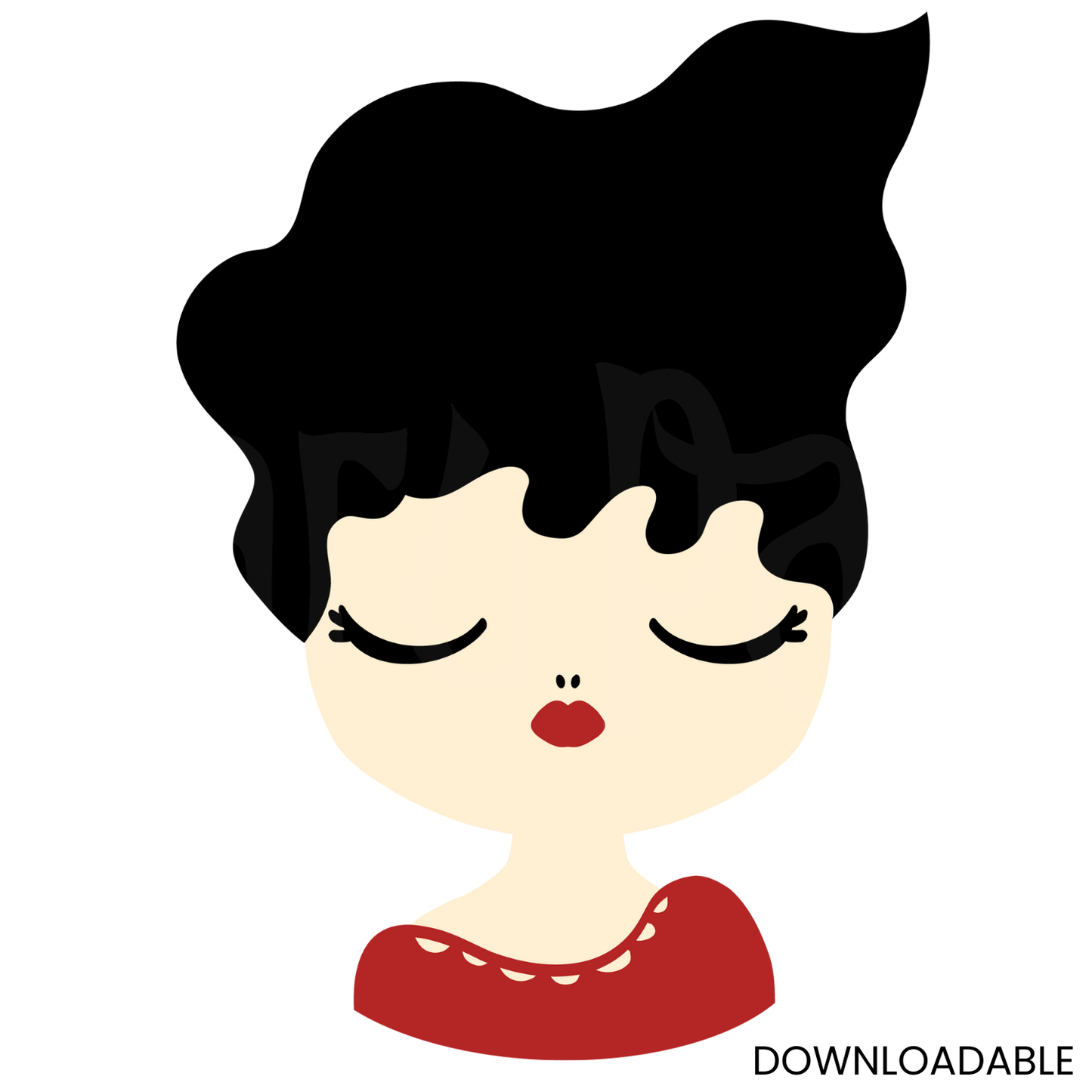 Retro Glam Girl SVG | Sophisticated Digital Illustration