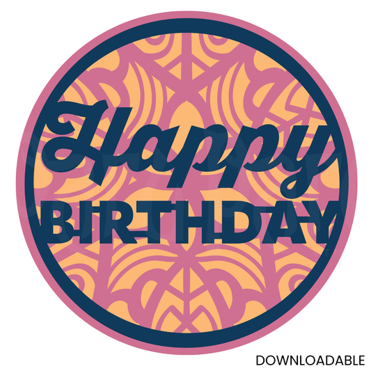 Happy Birthday Mandala Cut File | SVG for DIY Crafts