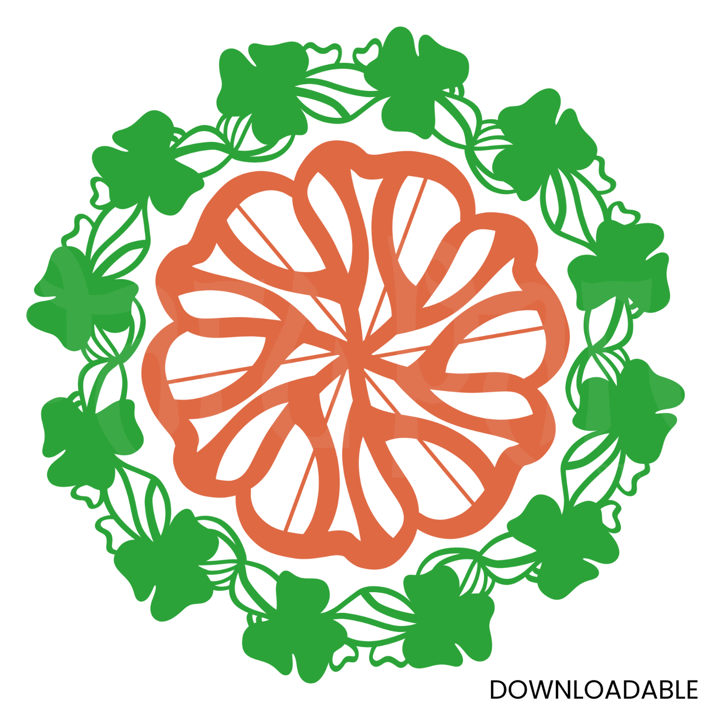 Decorative Clover Wreath Cut File | DIY Craft Design