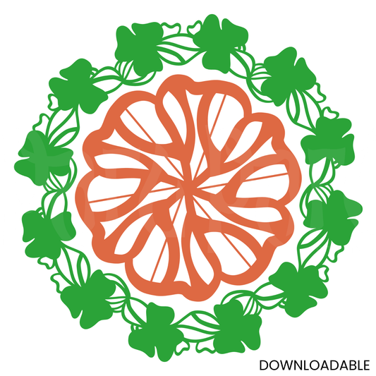 Decorative Clover Wreath Cut File | DIY Craft Design