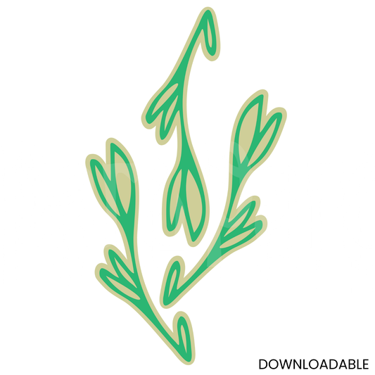 Graceful Floral Stem SVG | Elegant Botanical Digital Design