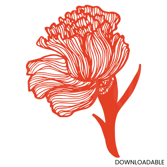 Elegant Flower Outline – Botanical Linework for Crafts