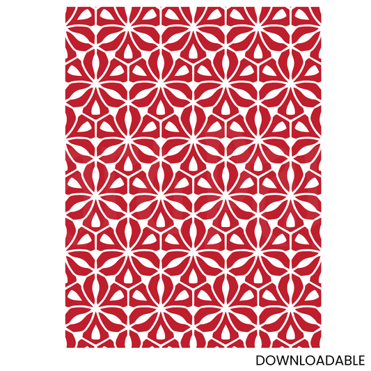 Mandala-Inspired Floral Stencil – Instant Download File