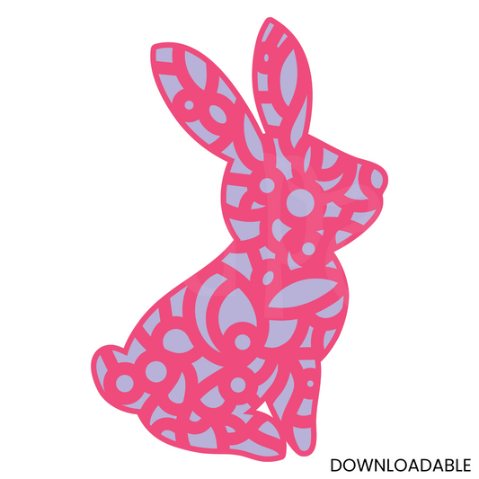 Floral Bunny SVG – Intricate Easter Cut File