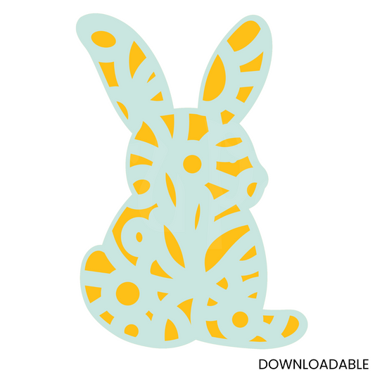 Floral Bunny Back Head – Layered Design for Glowforge & Cricut