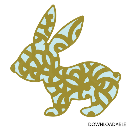 Decorative Rabbit Pattern – Layered Laser Cut Design