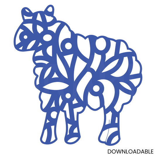 Folk Art Sheep Design – SVG for Laser Cutting & Engraving