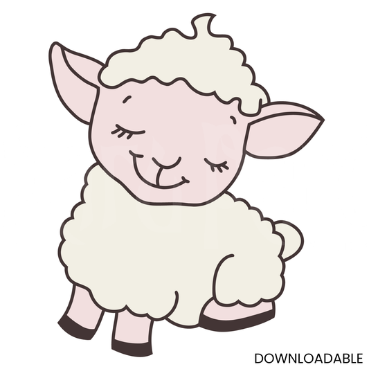 Pastel Baby Lamb Illustration – Cute Kids’ Printable