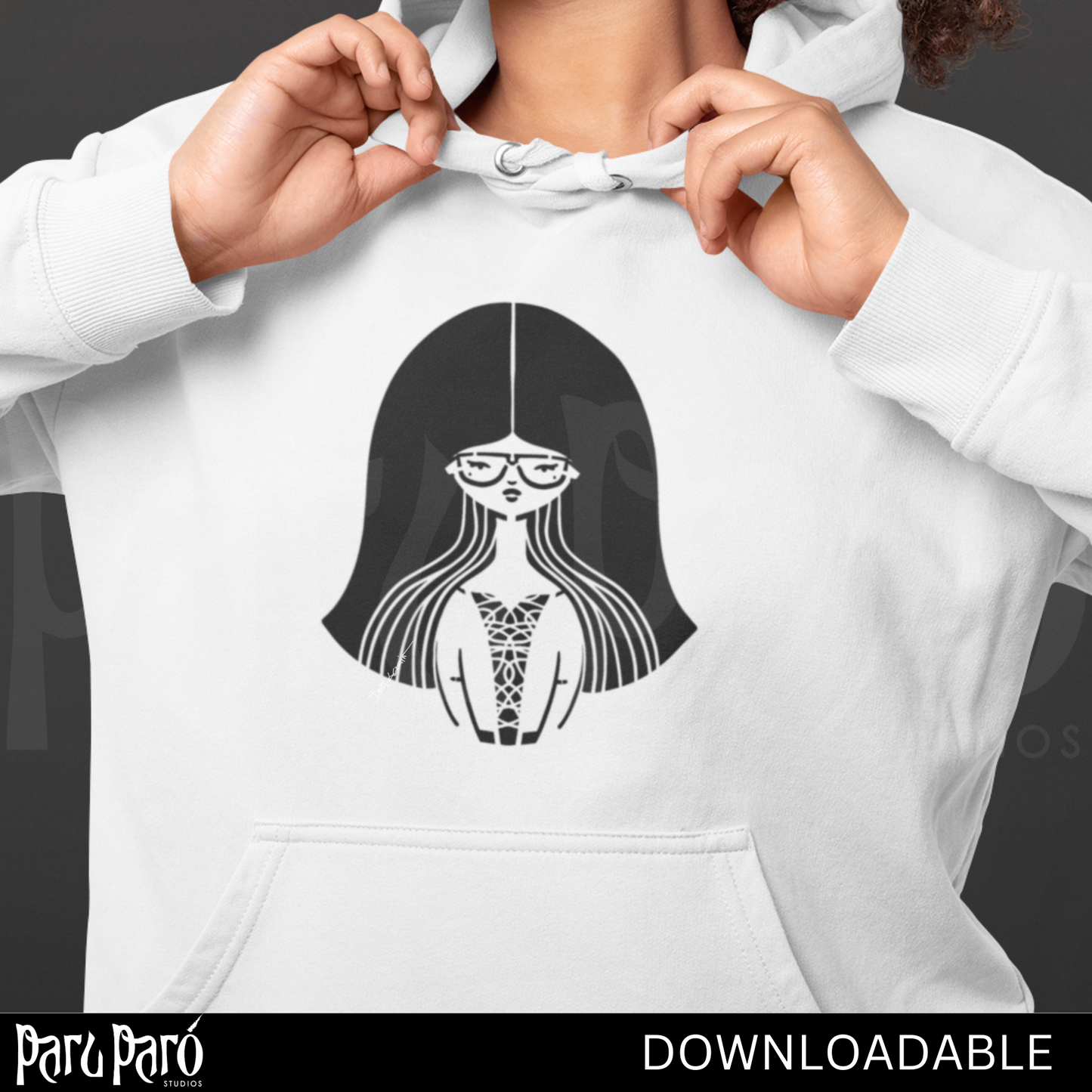 Beautiful Black Woman Female Silhouette PNG Sublimation Digital Wall Art