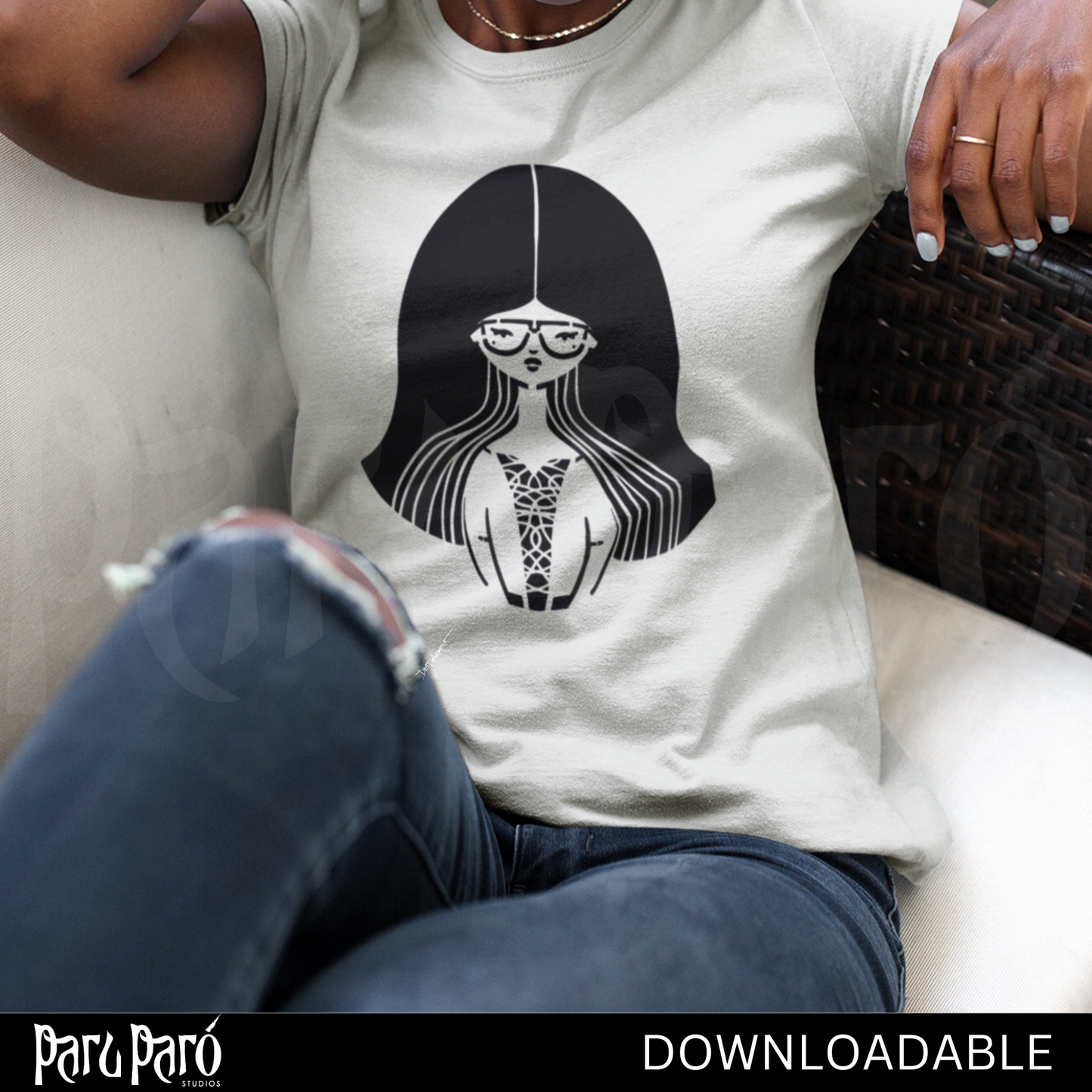 Beautiful Black Woman Female Silhouette PNG Sublimation Digital Wall Art