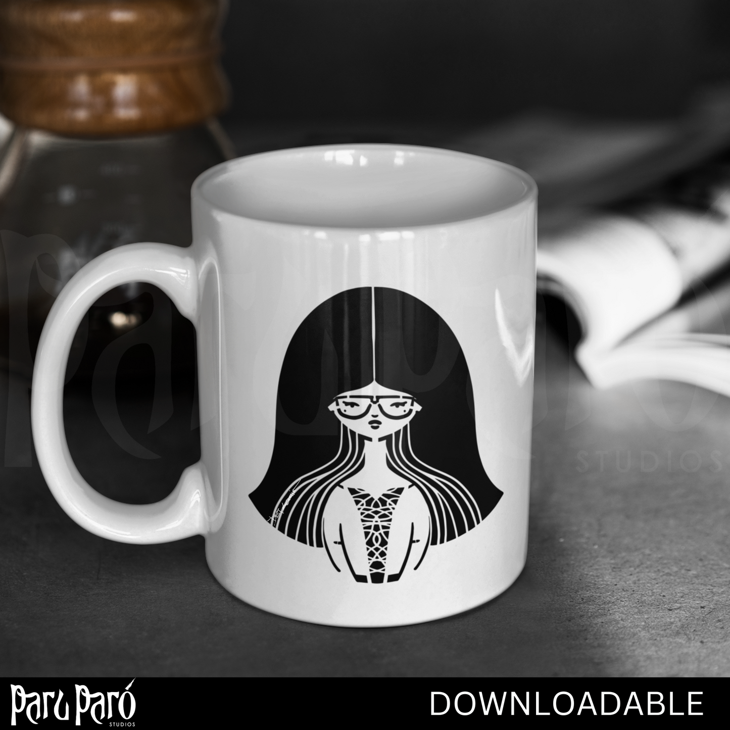 Beautiful Black Woman Female Silhouette PNG Sublimation Digital Wall Art