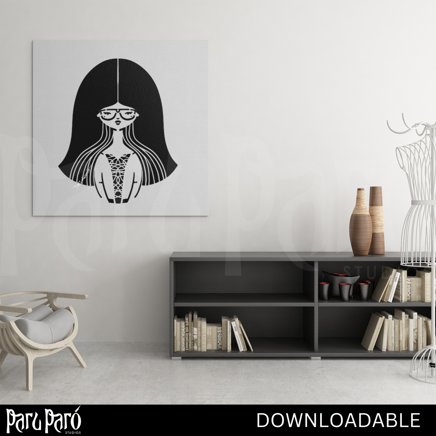 Beautiful Black Woman Female Silhouette PNG Sublimation Digital Wall Art