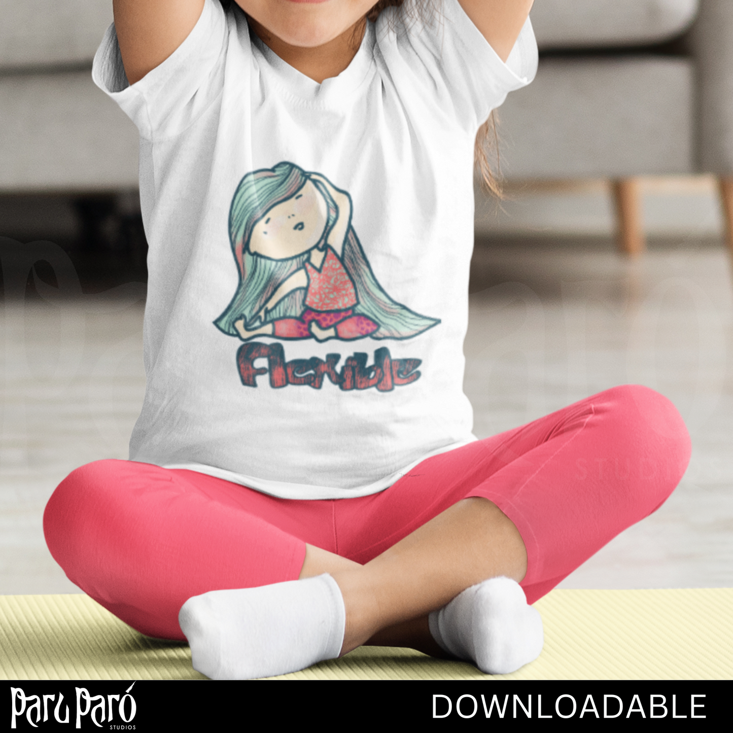 DIY Kids Yoga Pose PNG Sublimation Digital Wall Art