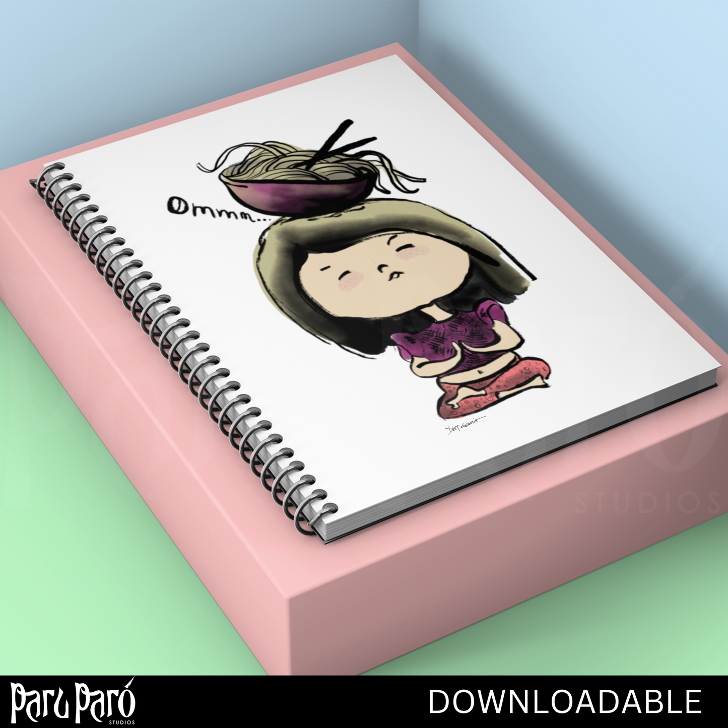 DIY Noodle Yoga Girl PNG Sublimation Digital Wall Art