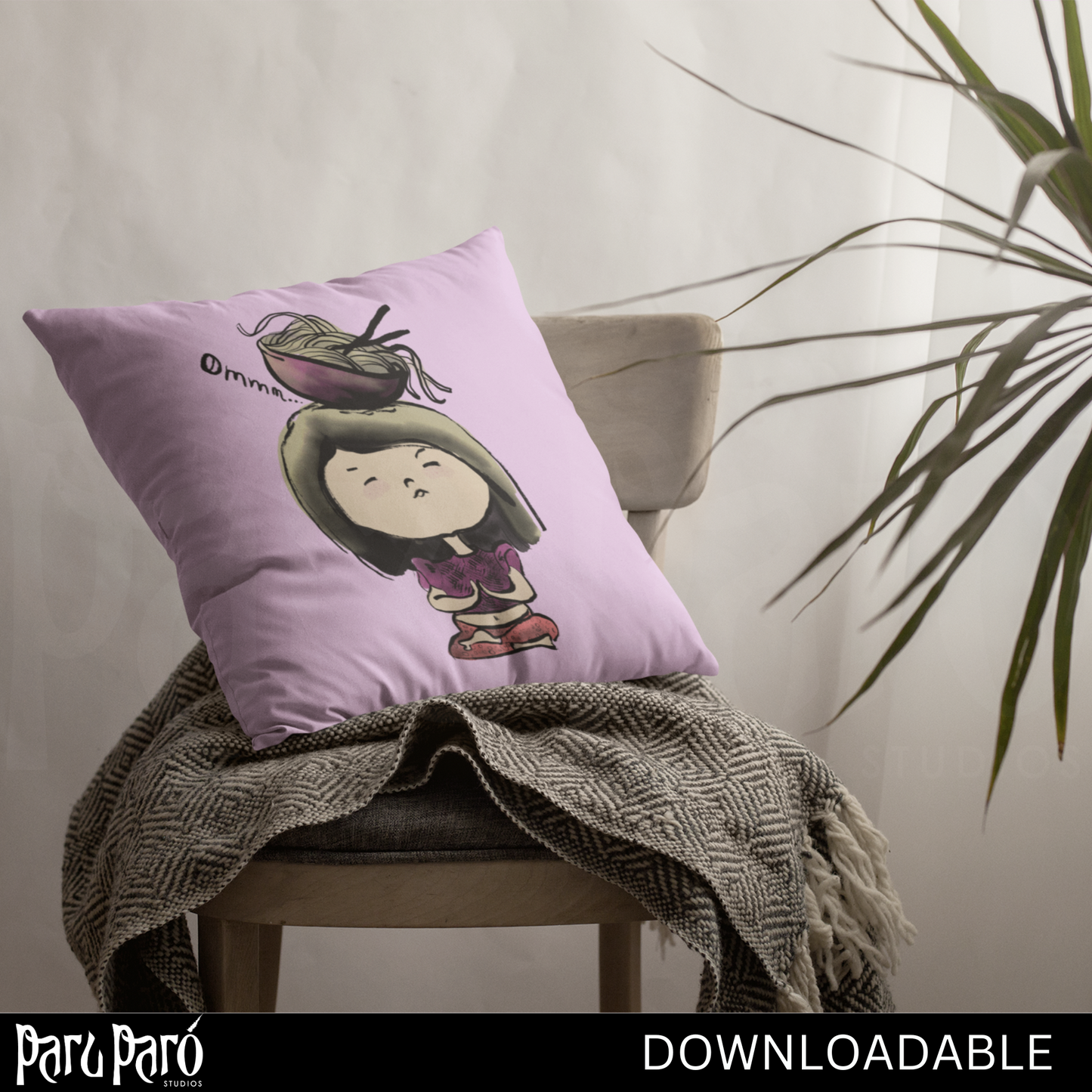 DIY Noodle Yoga Girl PNG Sublimation Digital Wall Art