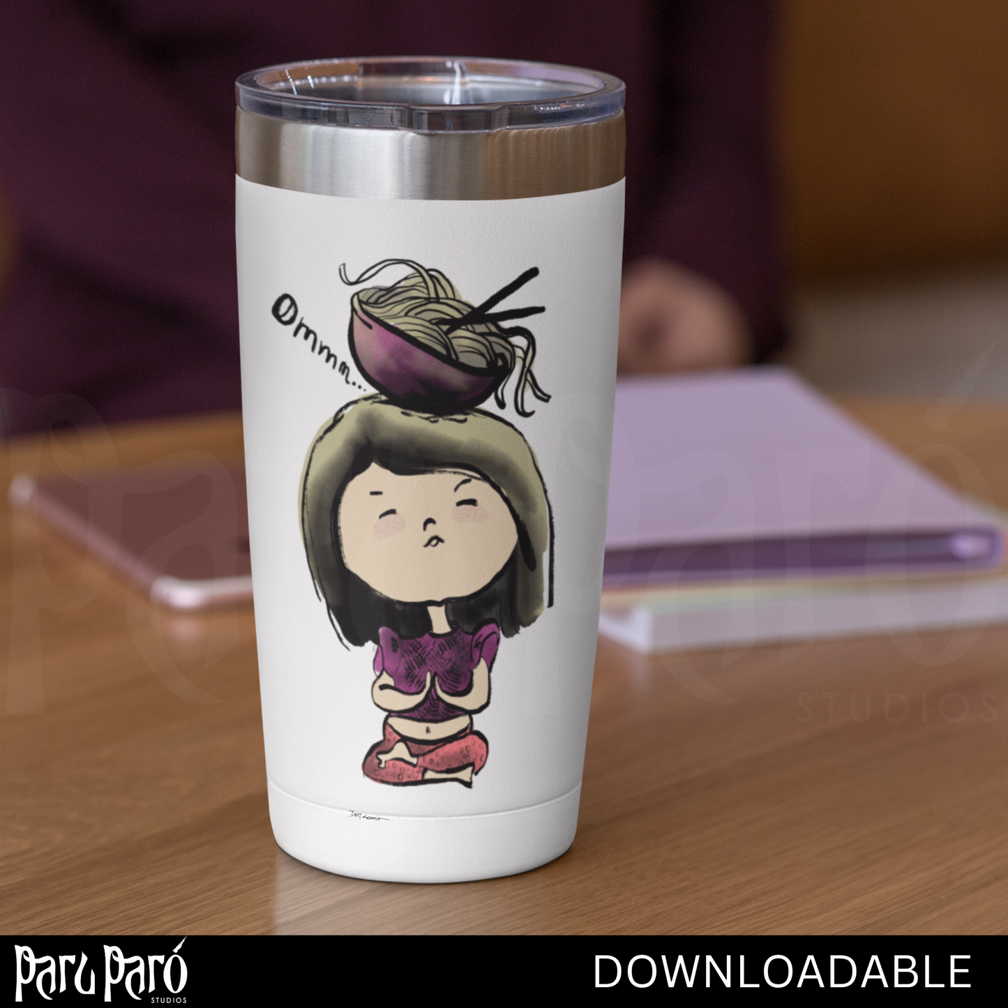 DIY Noodle Yoga Girl PNG Sublimation Digital Wall Art