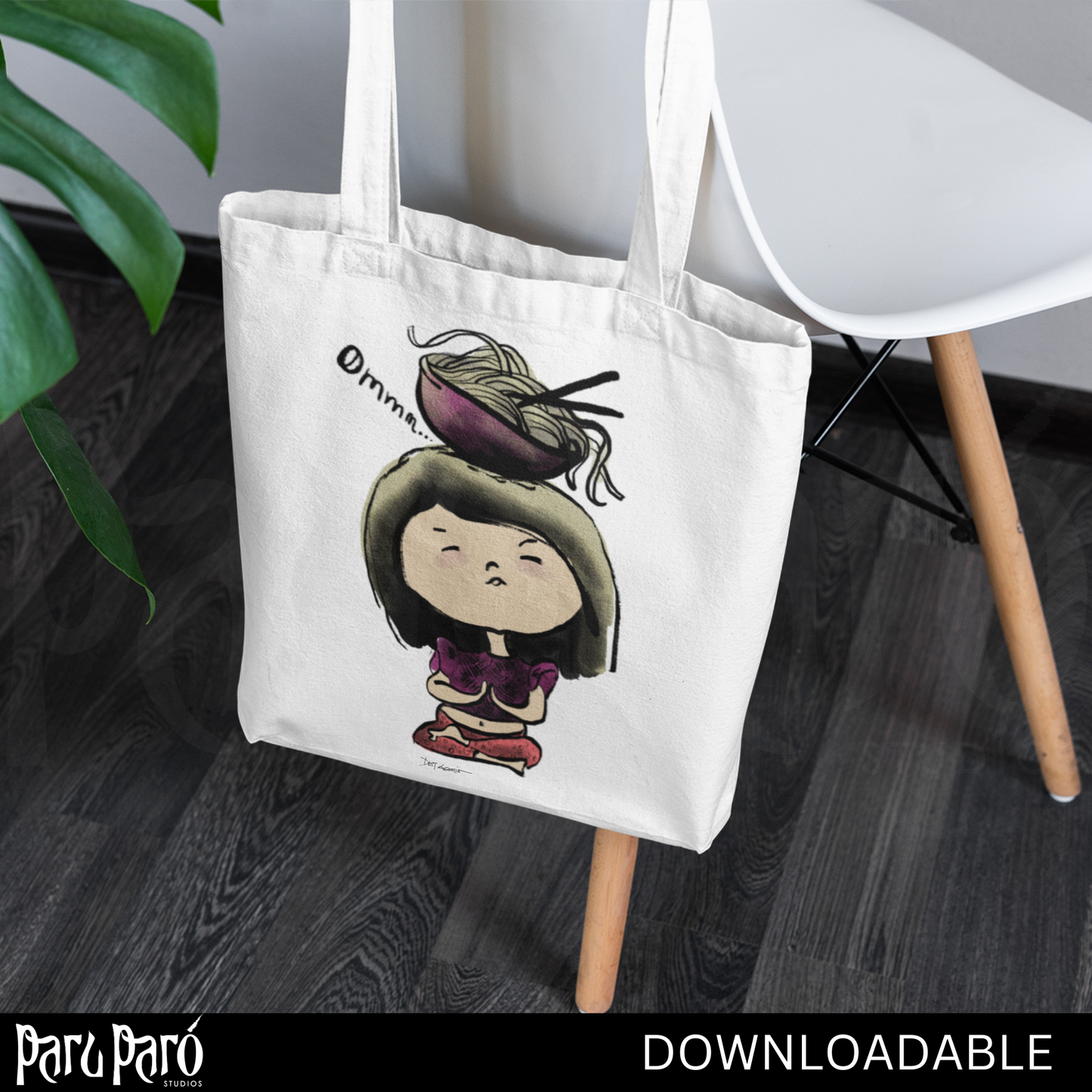 DIY Noodle Yoga Girl PNG Sublimation Digital Wall Art