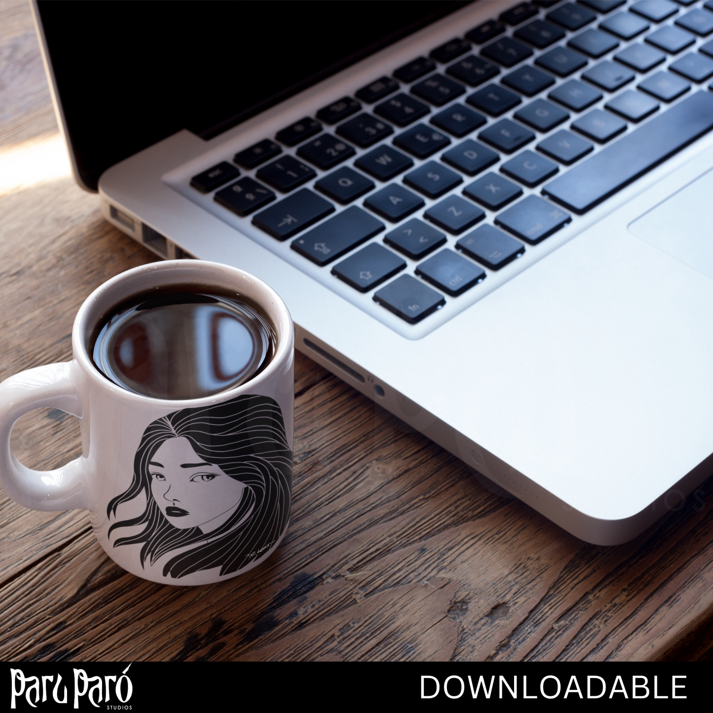 Female Quarter Profile Asian Woman PNG Sublimation Digital Wall Art