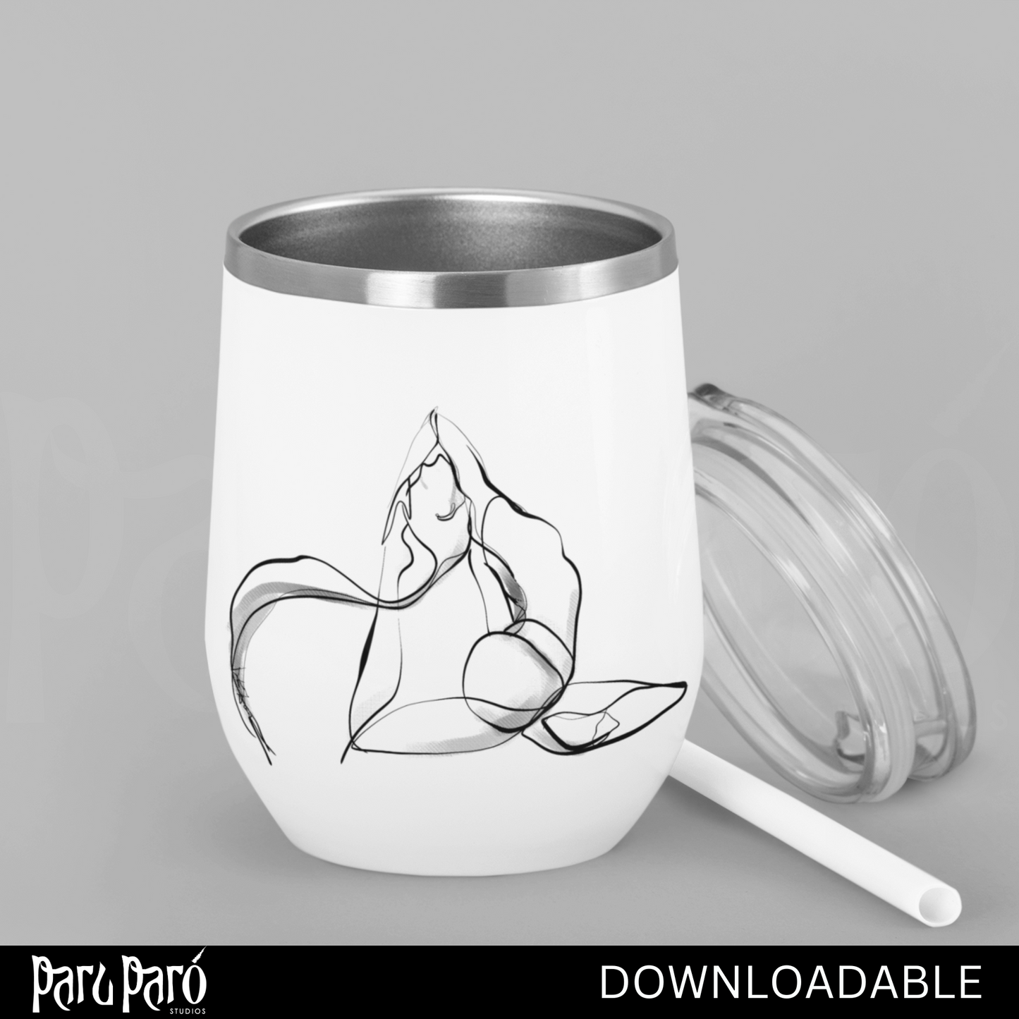 King Pigeon Yoga Pose PNG Sublimation Digital Wall Art