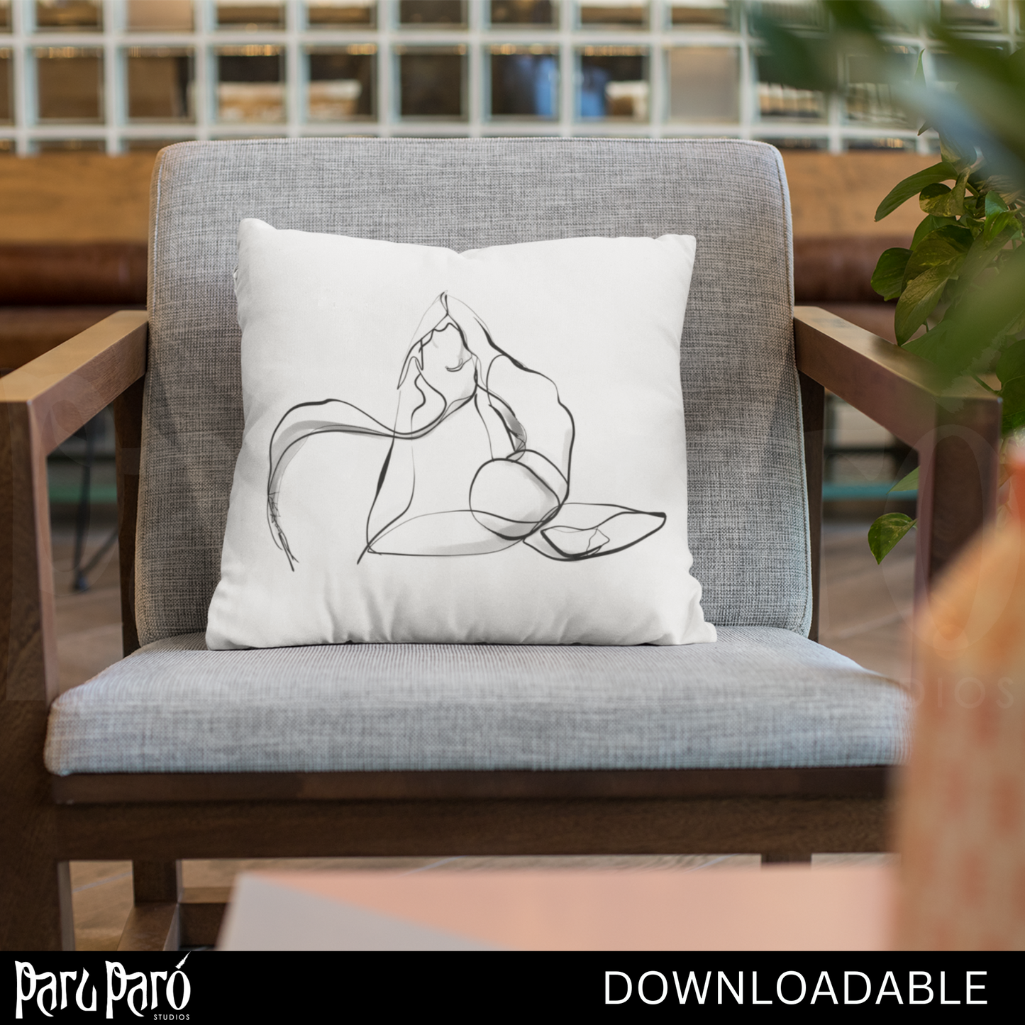 King Pigeon Yoga Pose PNG Sublimation Digital Wall Art