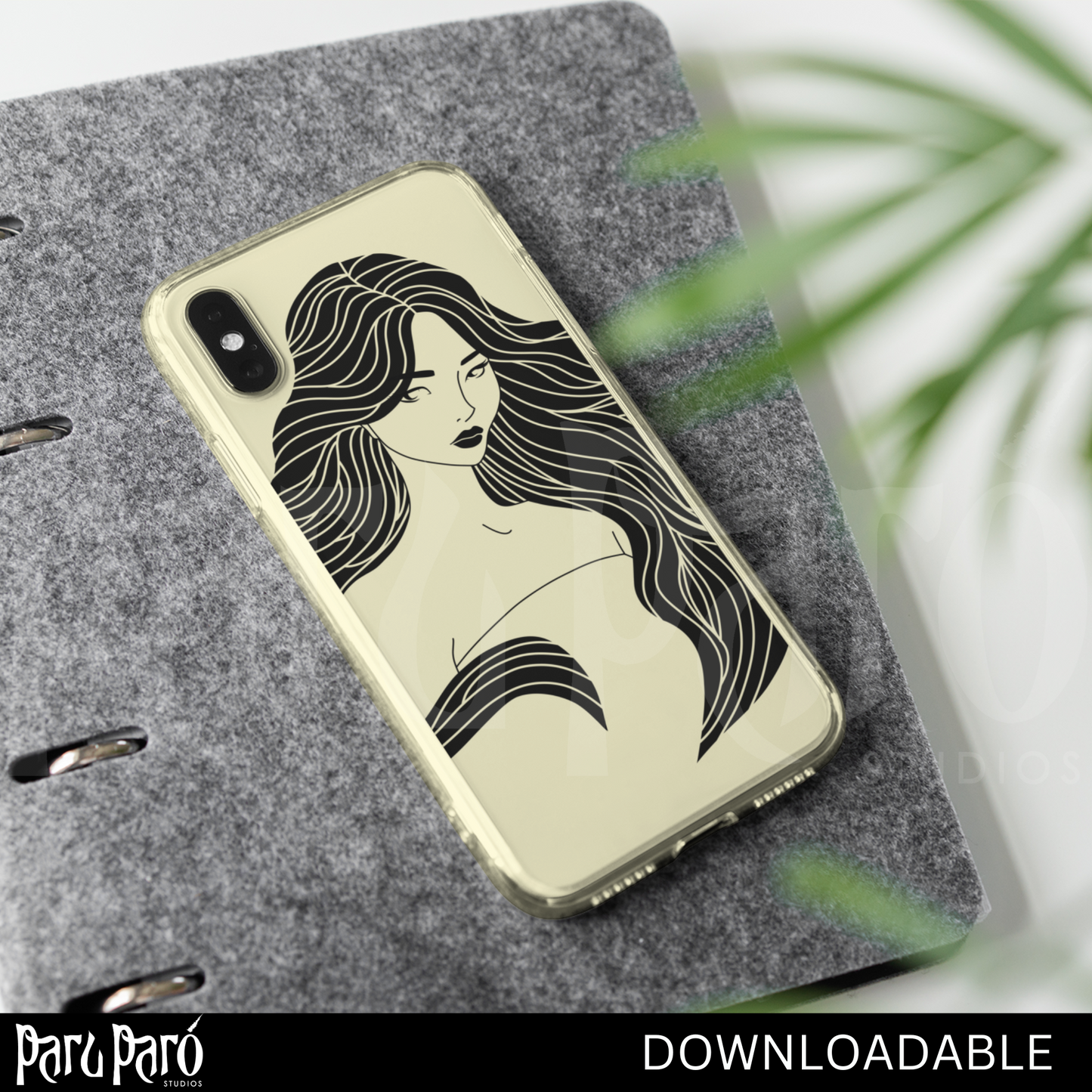 Long Flowy Hair Asian Beautiful Woman PNG Sublimation Digital Wall Art