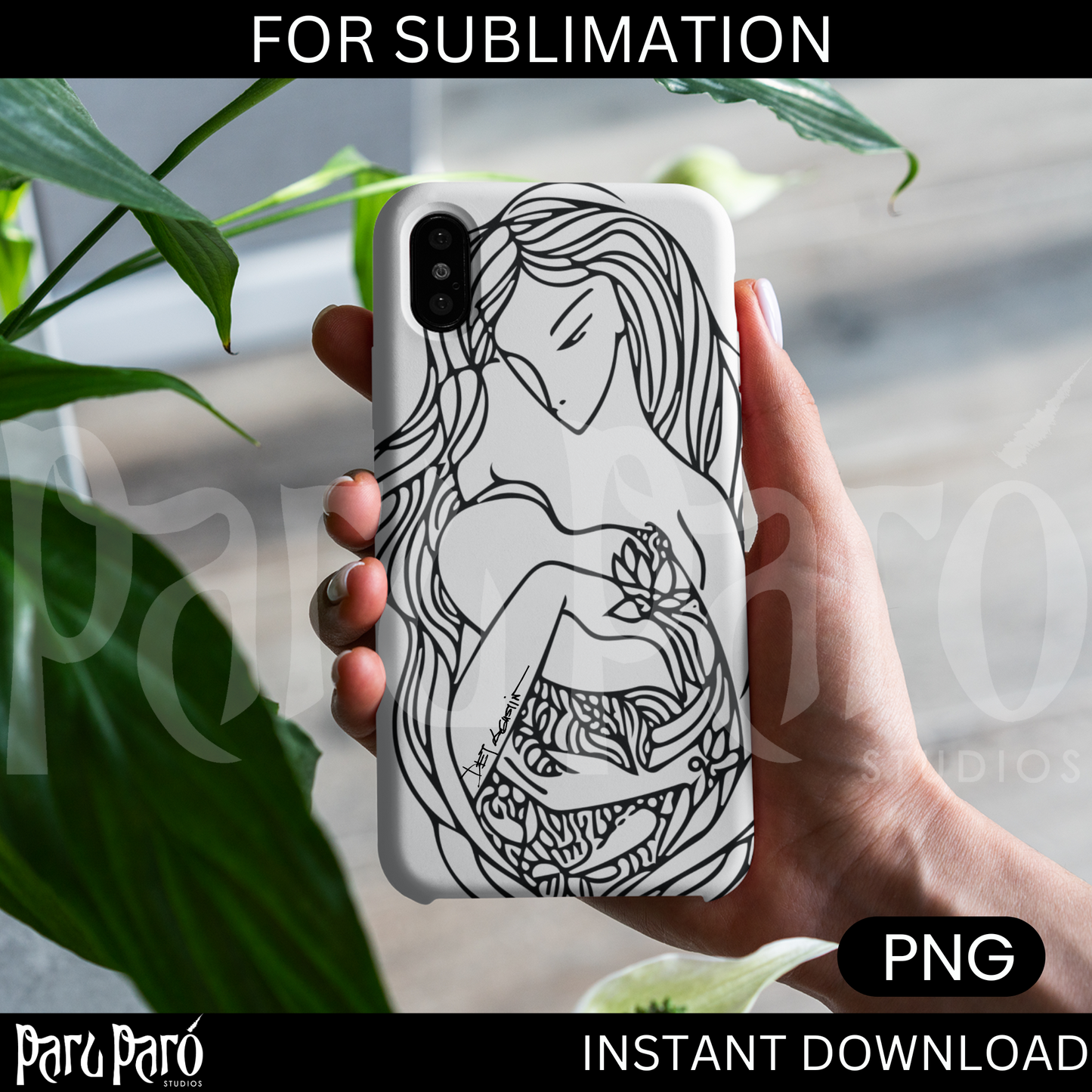 Mother and Child Loving Care PNG Sublimation Digital Wall Art