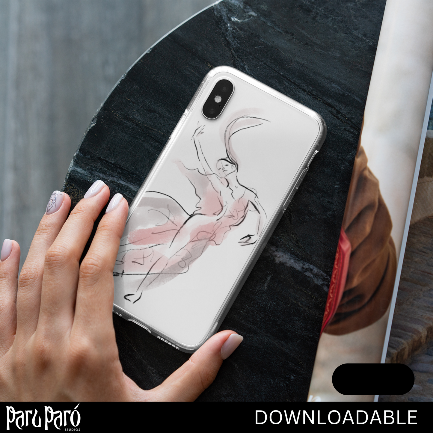 Pink Ballerina Dancing Girl Yoga Poses PNG Sublimation Digital Wall Art