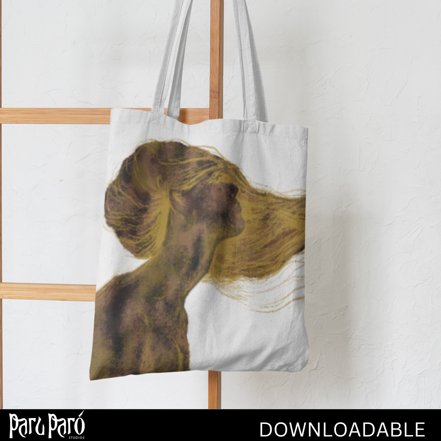 Sensual Abstract Blonde Woman Portrait PNG Sublimation Digital Wall Art