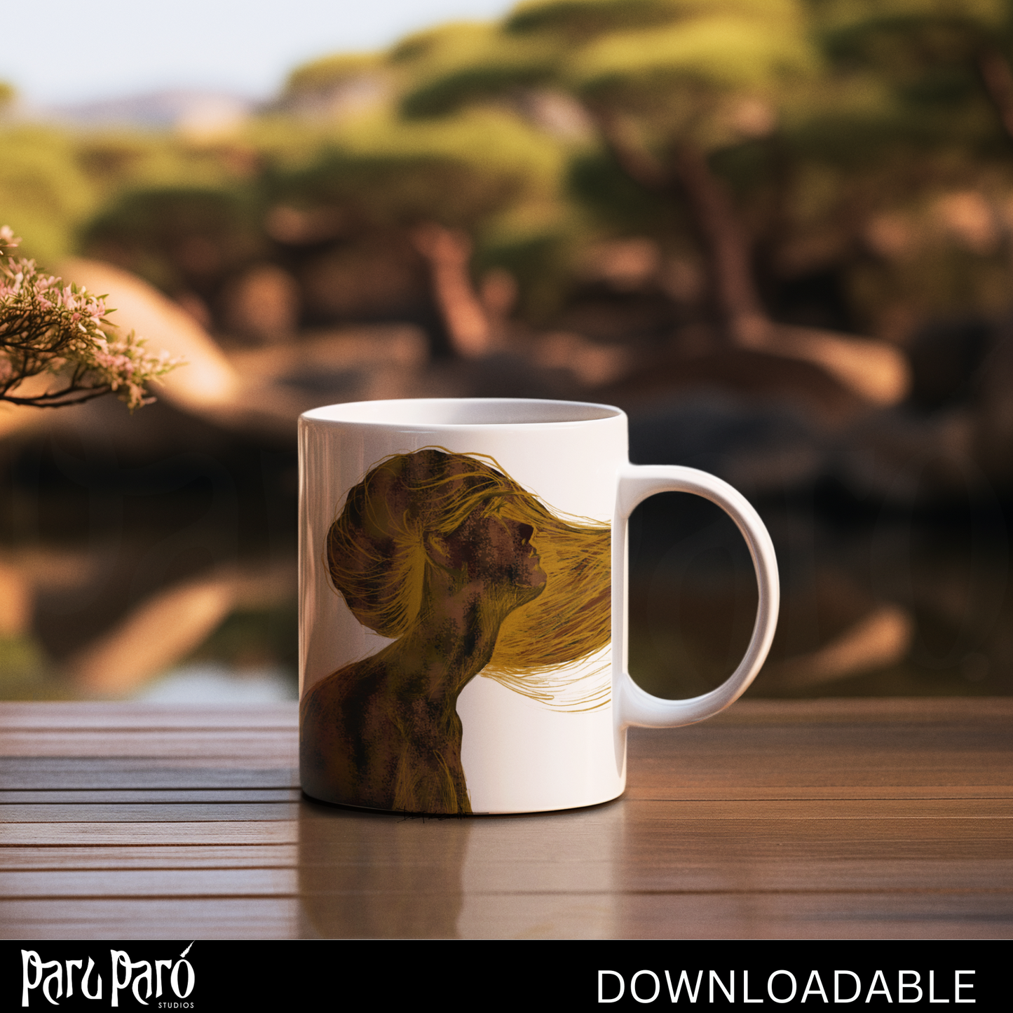 Sensual Abstract Blonde Woman Portrait PNG Sublimation Digital Wall Art