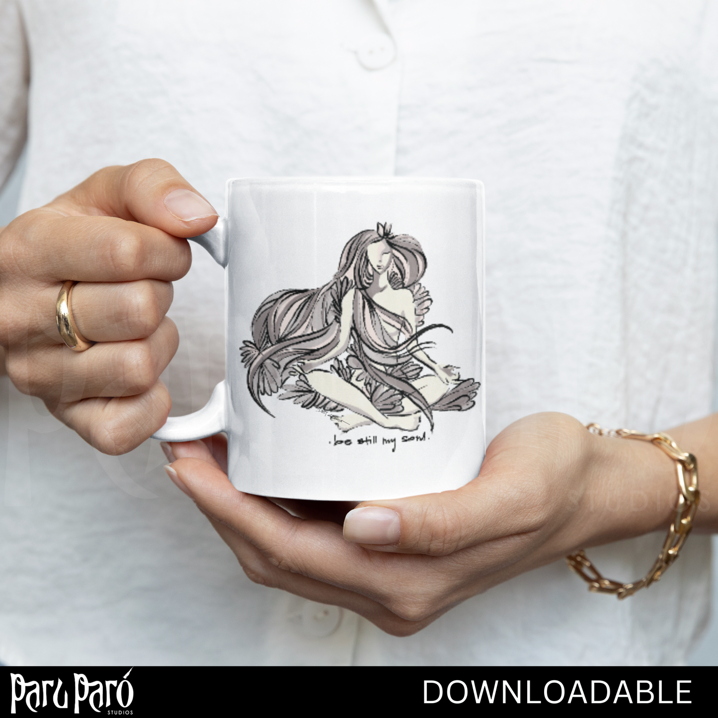 Sukhasana Yoga Pose PNG Sublimation Digital Wall Art