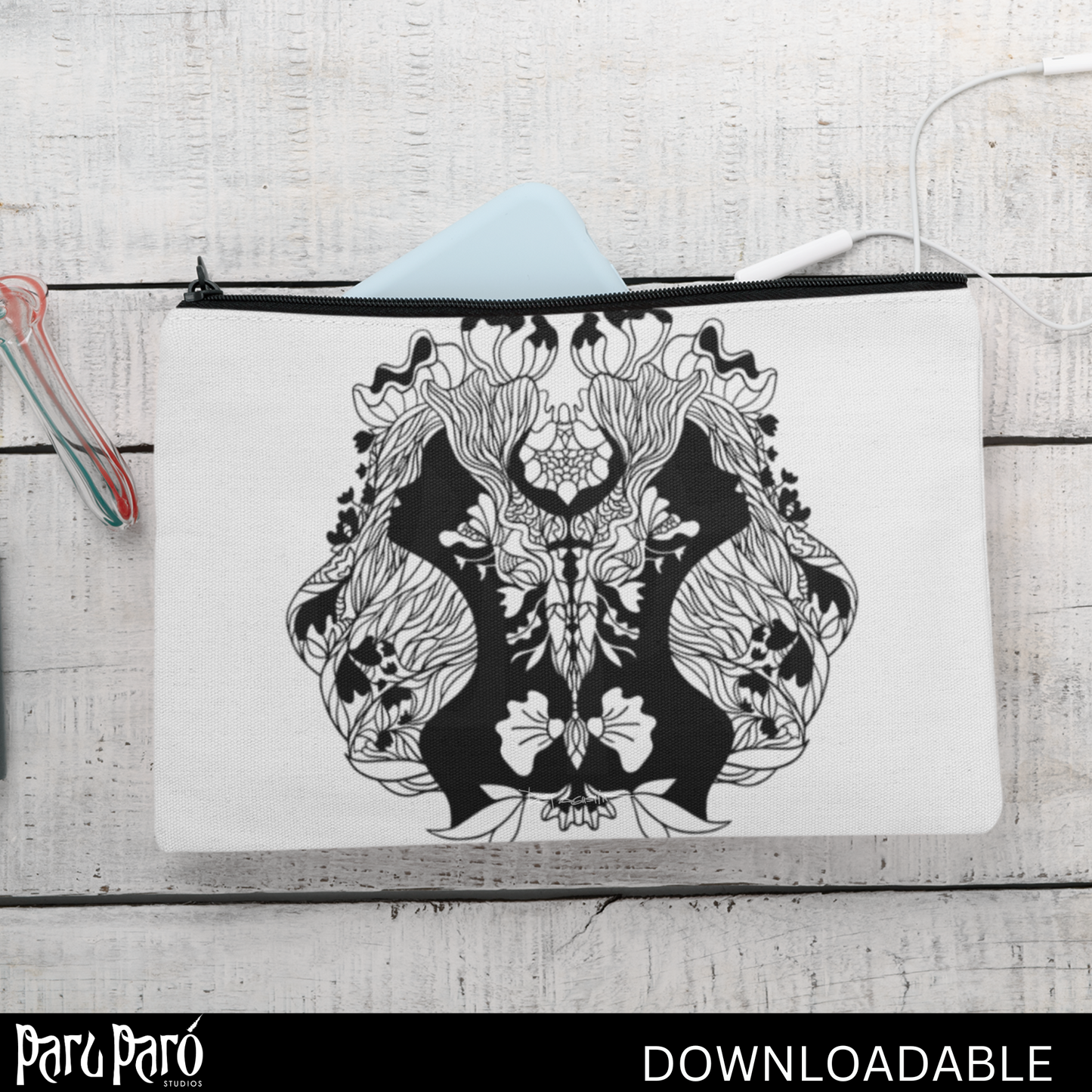 Two Face Black Surreal Woman PNG Sublimation Digital Wall Art