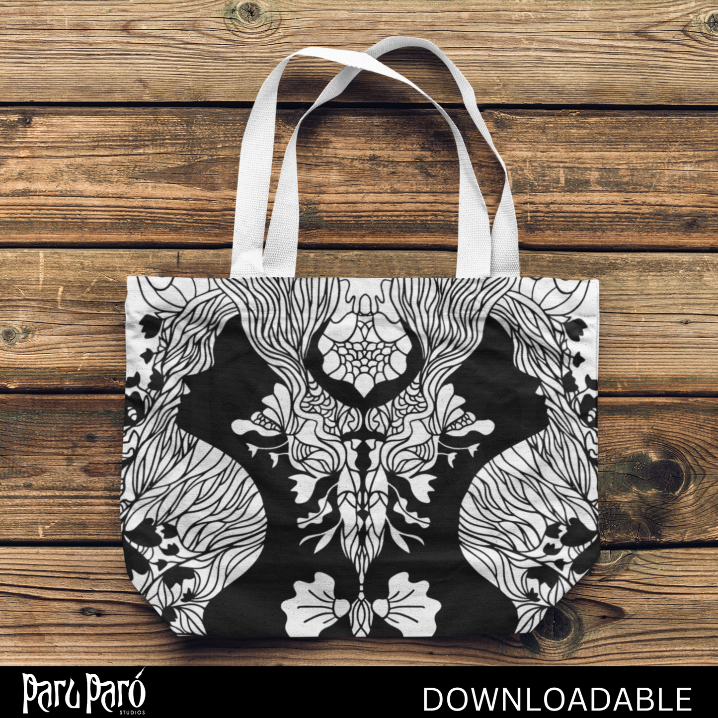 Two Face Black Surreal Woman PNG Sublimation Digital Wall Art