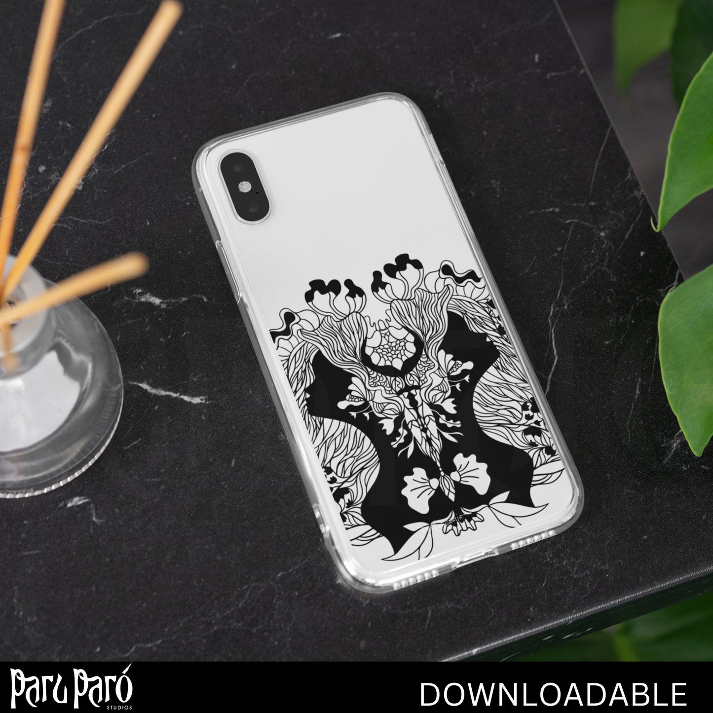 Two Face Black Surreal Woman PNG Sublimation Digital Wall Art