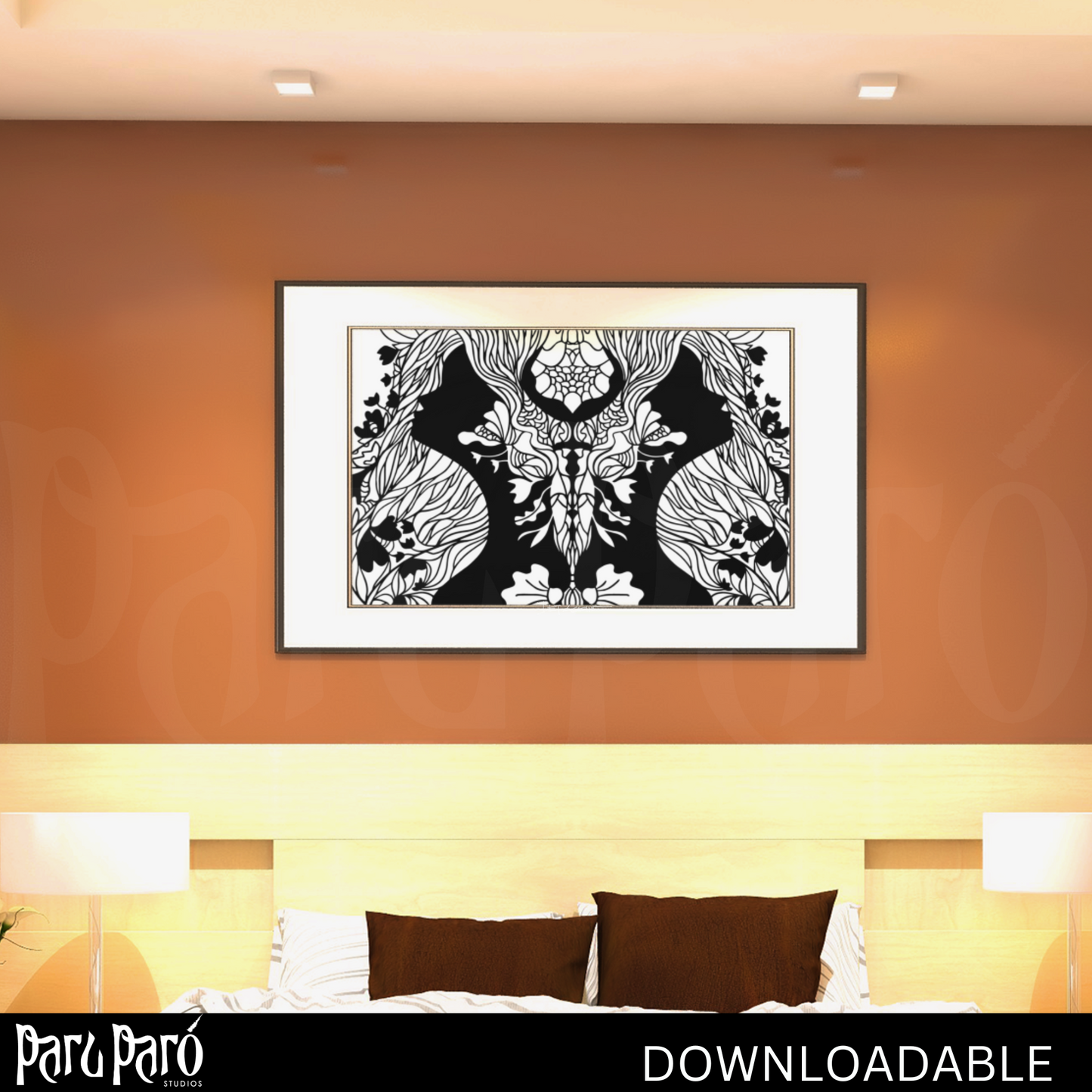 Two Face Black Surreal Woman PNG Sublimation Digital Wall Art