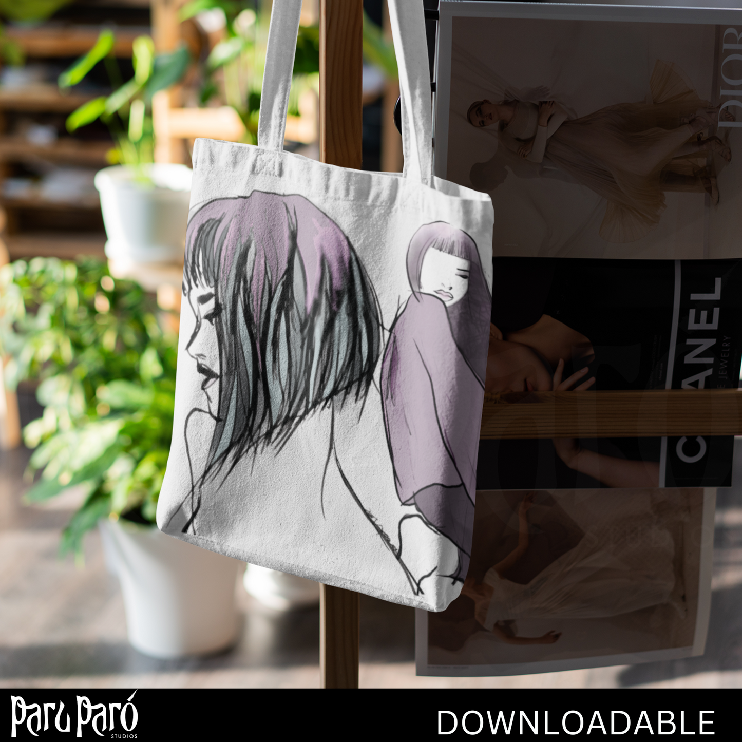 Two Face Purple Woman PNG Sublimation Wall Art