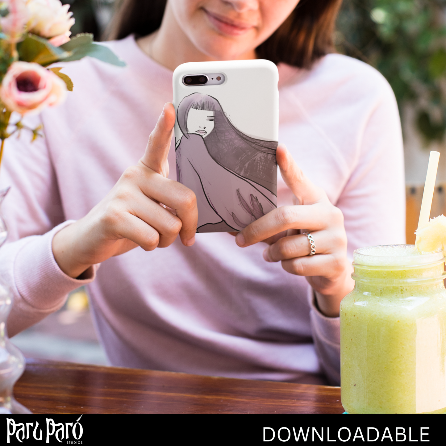 Two Face Purple Woman PNG Sublimation Wall Art