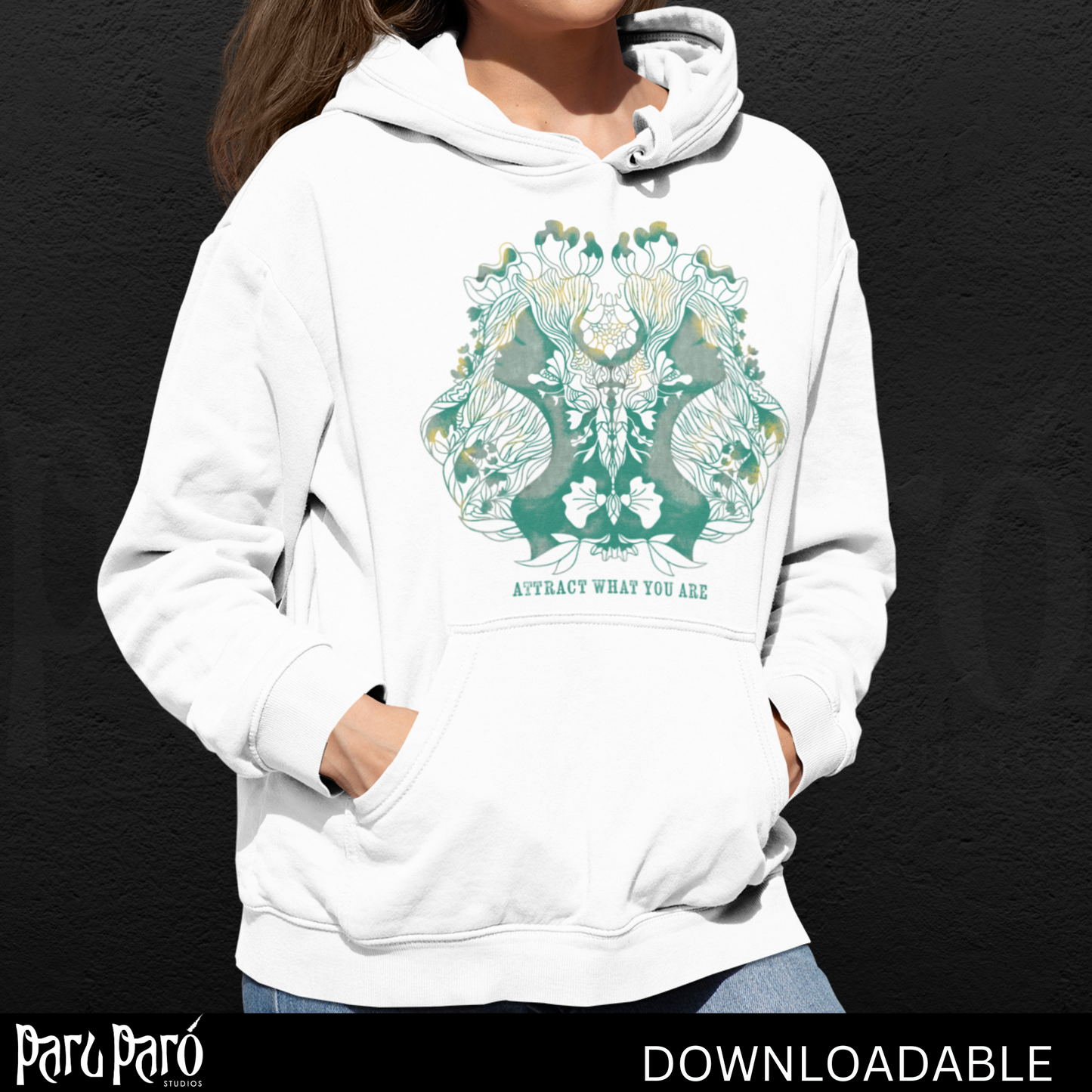 Two Face Surreal Woman Silhouette PNG Sublimation Digital Wall Art