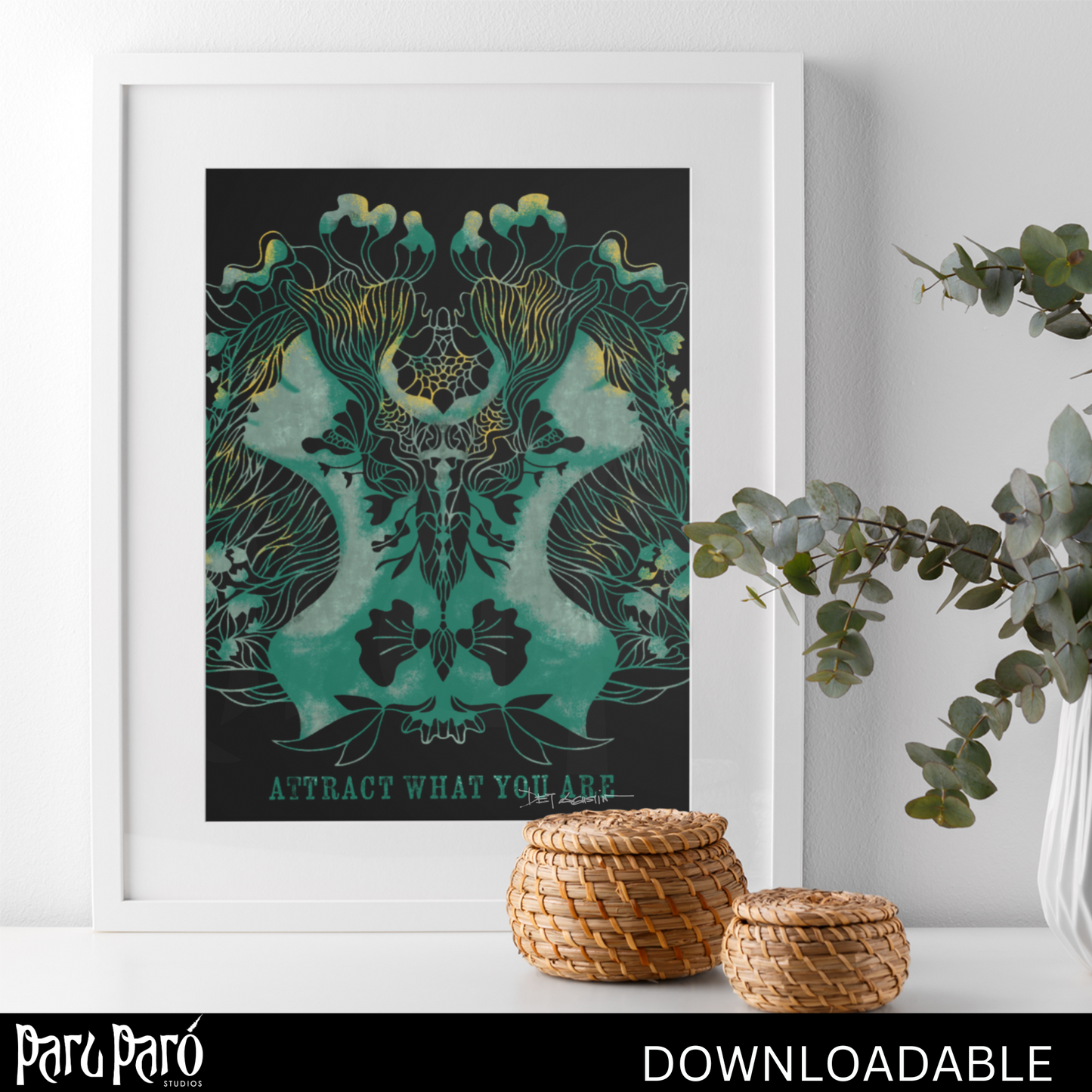 Two Face Surreal Woman Silhouette PNG Sublimation Digital Wall Art