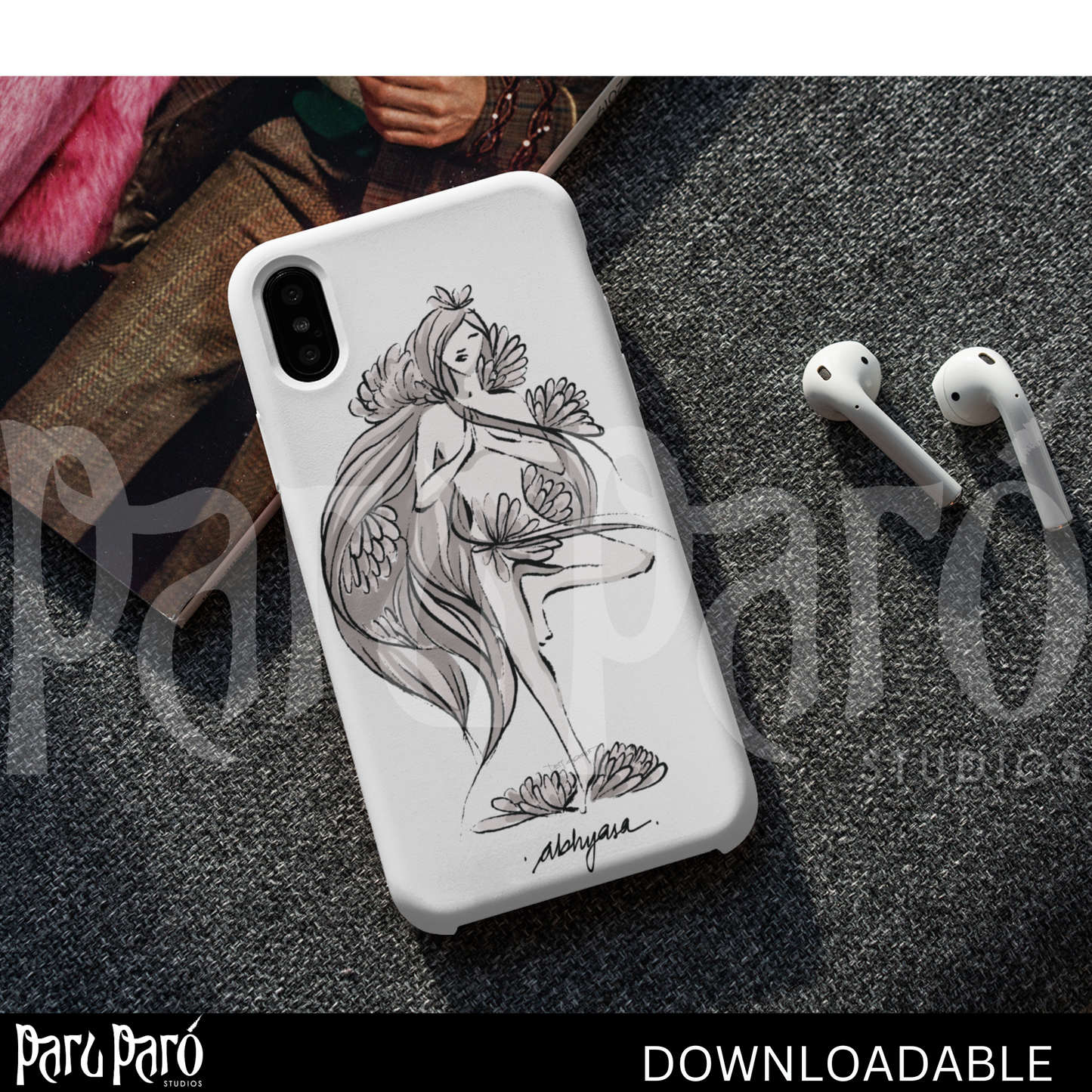 Vrikshasana Yoga Pose PNG Sublimation Digital Wall Art