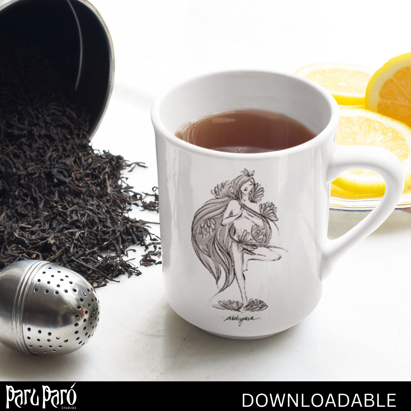 Vrikshasana Yoga Pose PNG Sublimation Digital Wall Art