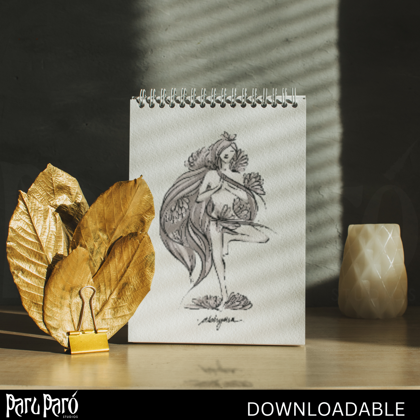 Vrikshasana Yoga Pose PNG Sublimation Digital Wall Art