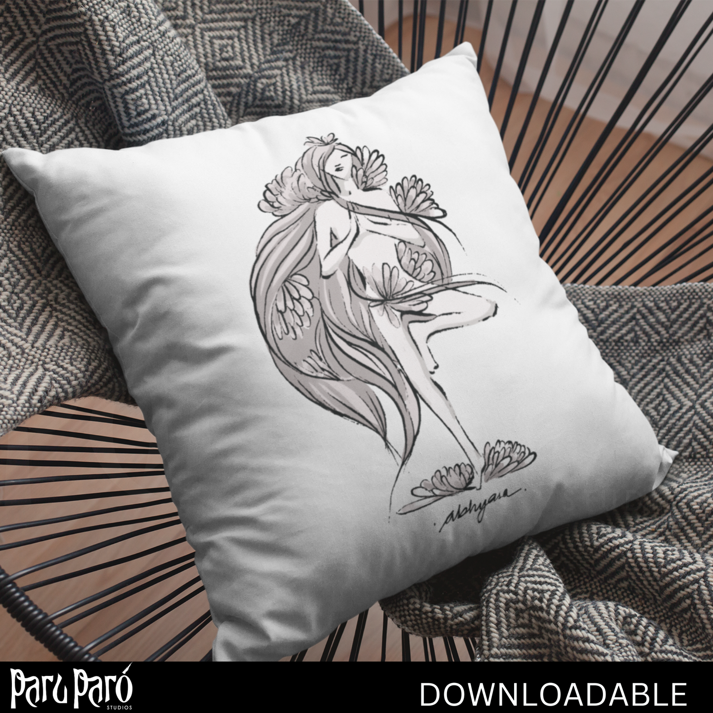 Vrikshasana Yoga Pose PNG Sublimation Digital Wall Art